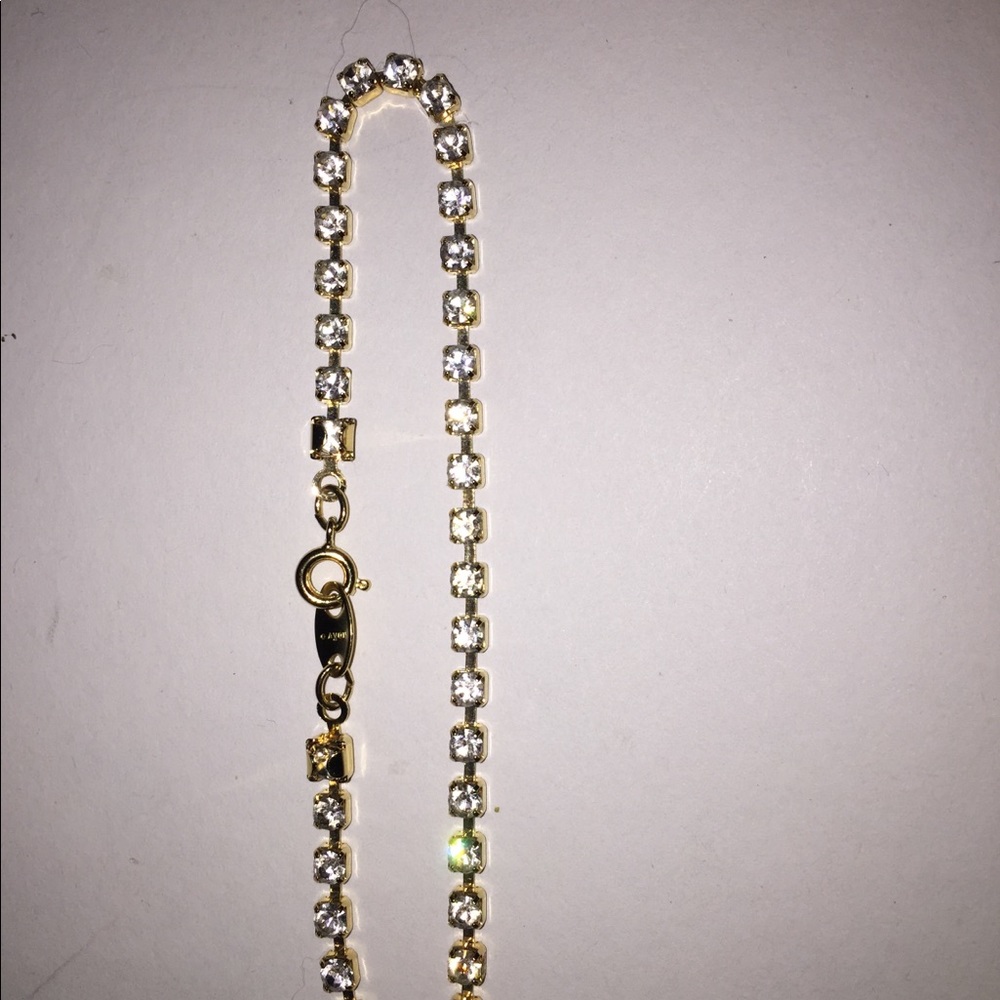 Gold and rhinestone large bracelet or anklet